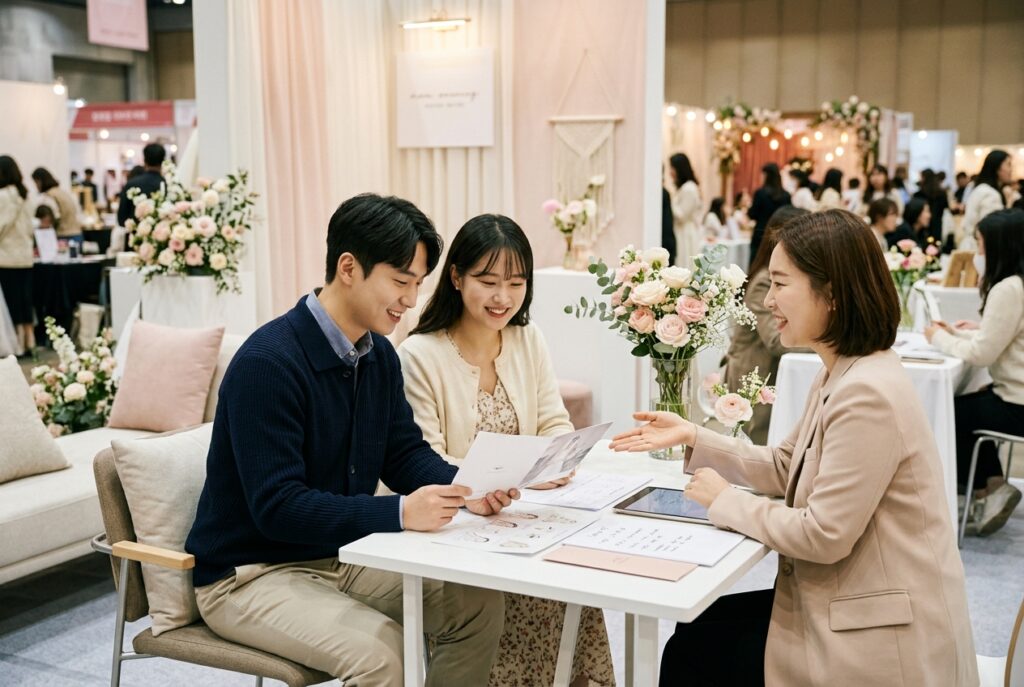마곡 웨딩박람회 상담 부스 모습