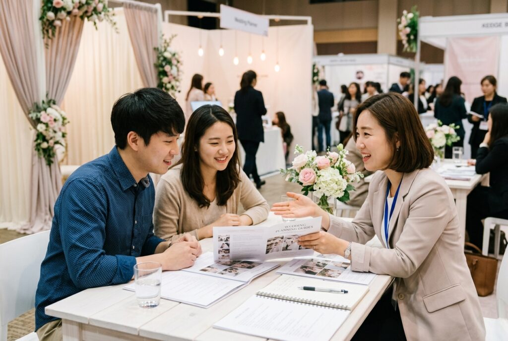 서울 웨딩박람회 상담 부스 모습